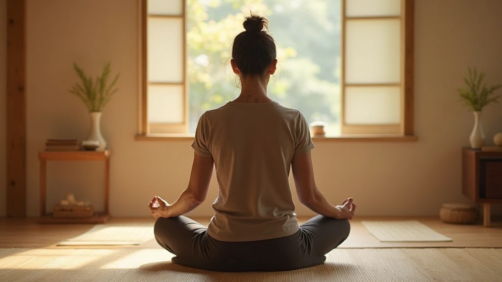 Peaceful meditation space with natural elements and soft lighting promoting mental clarity and learning readiness